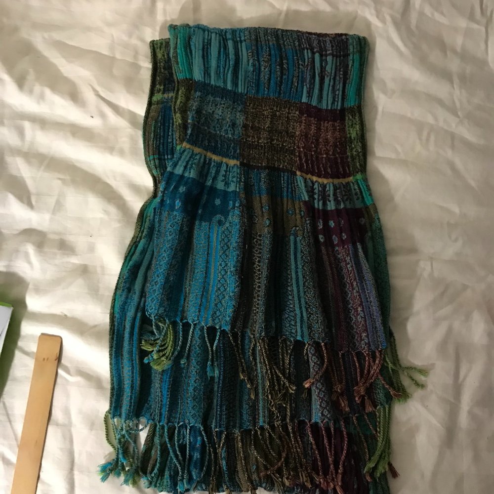 Blue floral scarf